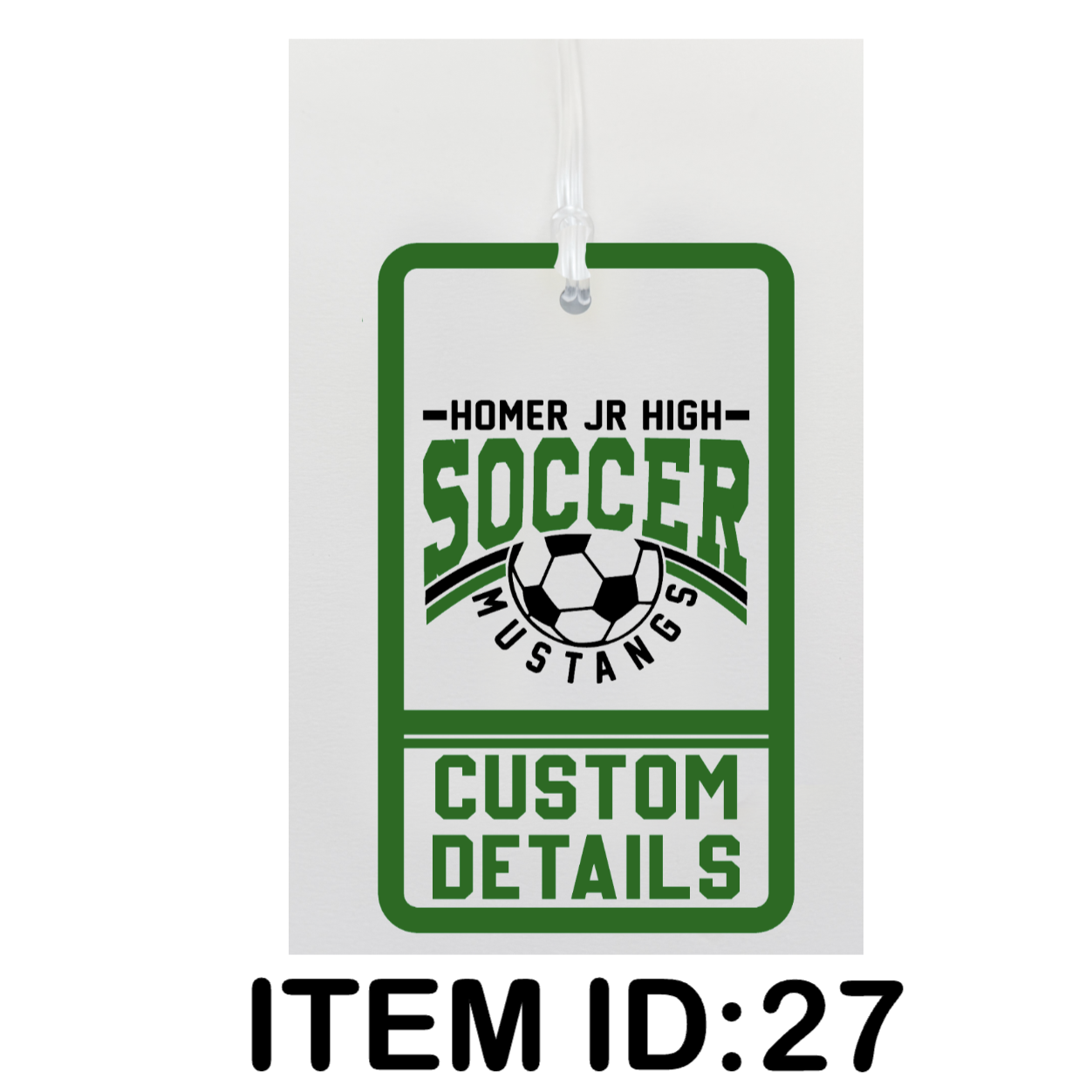 $15 Custom Metal Bag Tag Includes plastic loop for hanging. Single sided, full color.