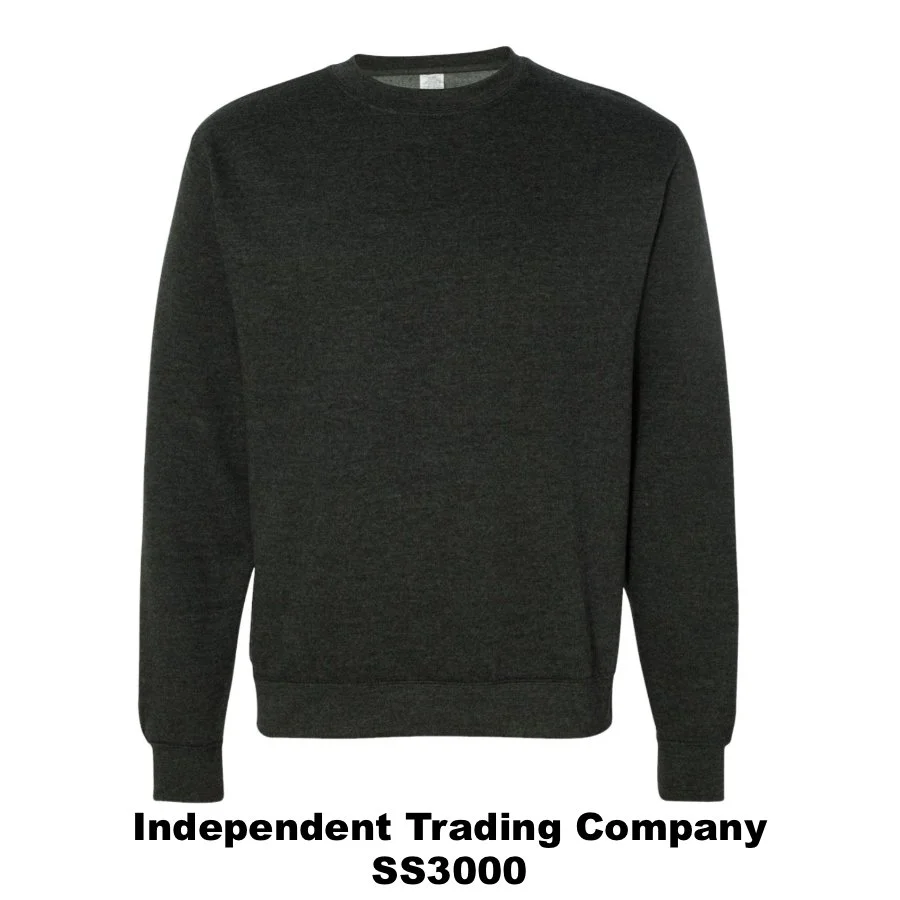 $38 Unisex Midweight Crewneck Sweatshirt Color Shown: Charcoal Heather 
  Spec Sheet  📏