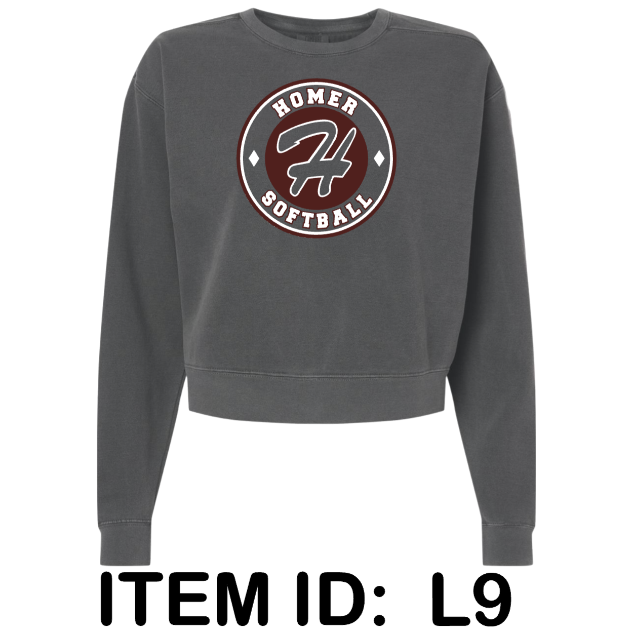 $45 Comfort Colors - Women's Garment-Dyed Mid-Length Crewneck Sweatshirt - 1566L Color Shown:  Pepper 
  Spec Sheet  📏