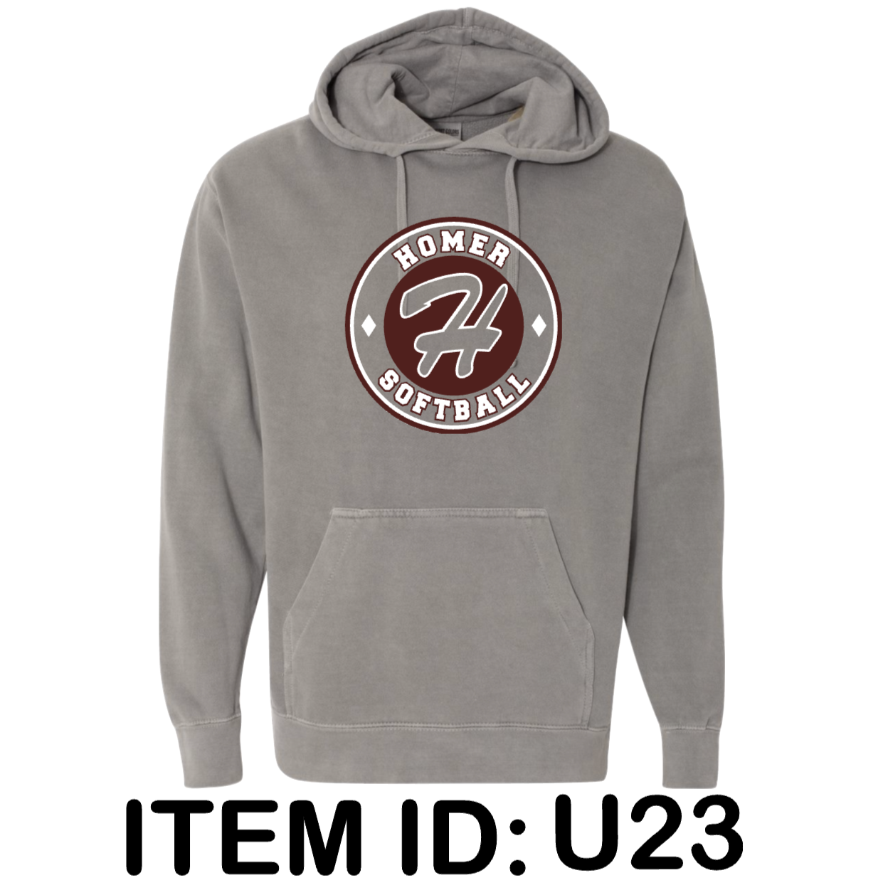 $47 Comfort Colors - Unisex Garment-Dyed Hooded Sweatshirt - 1567 Color Shown:  Grey 
  Spec Sheet  📏=