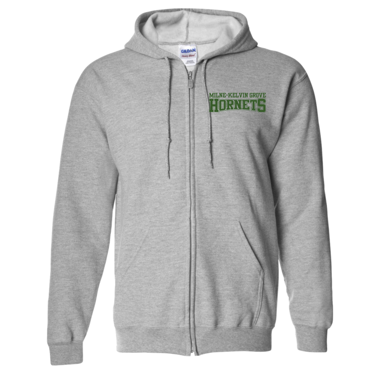    ITEM ID: U15   
   $46   
 
   
    Gildan - Unisex Heavy Blend™ Full-Zip Hooded Sweatshirt - 18600 
  Available Color: Sport Grey 
      Spec Sheet  📏
   
 