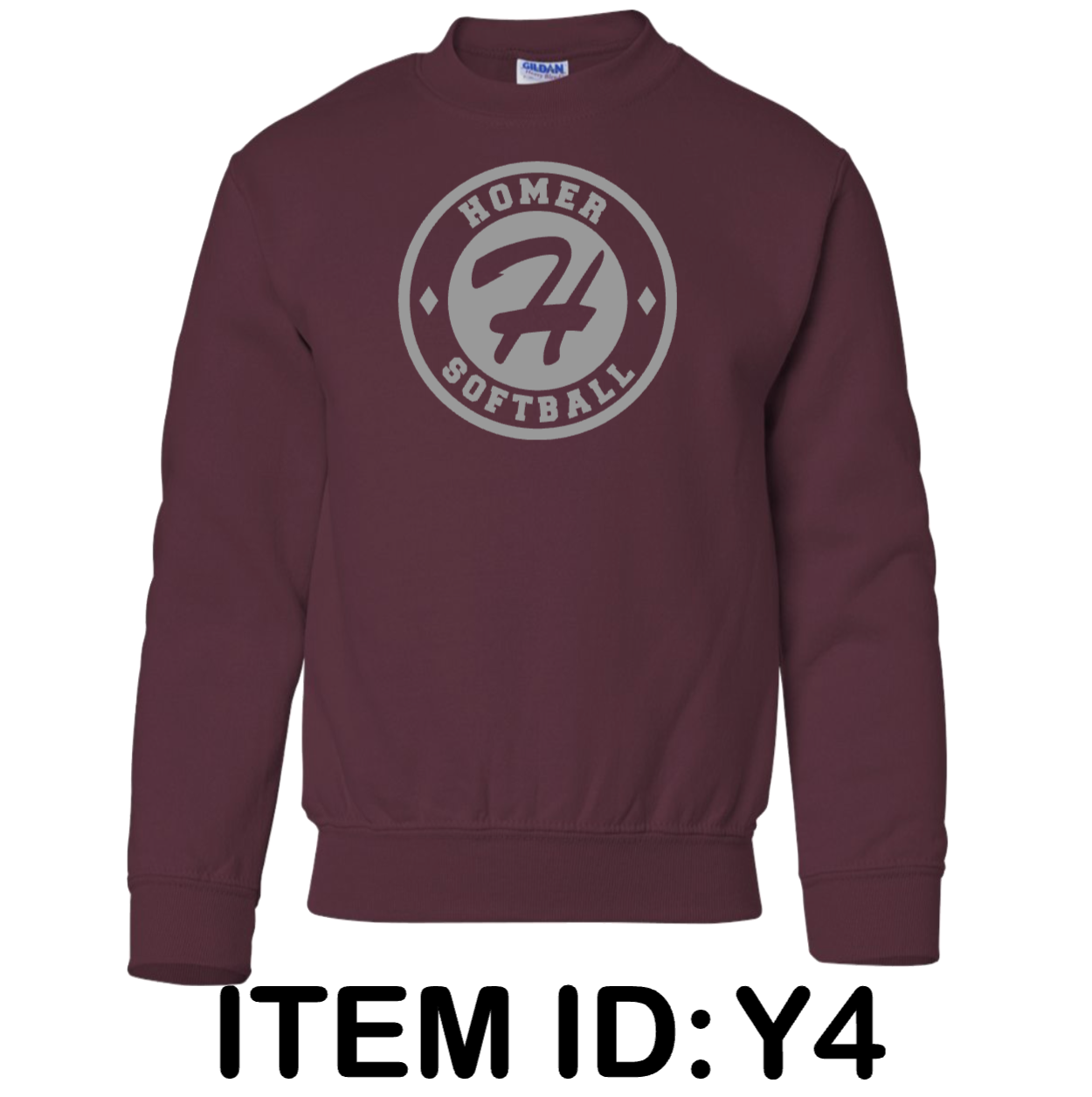 $36 Gildan - Youth Heavy Blend™ Crewneck Sweatshirt - 18000B Color Shown:  Maroon  
  Spec Sheet  📏