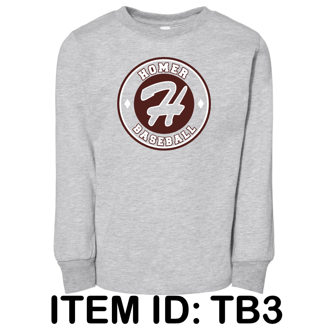 $17 Bella + Canvas - Toddler Jersey Long Sleeve Tee - 3501T Color Shown:  Athletic Heather 
  Spec Sheet  📏