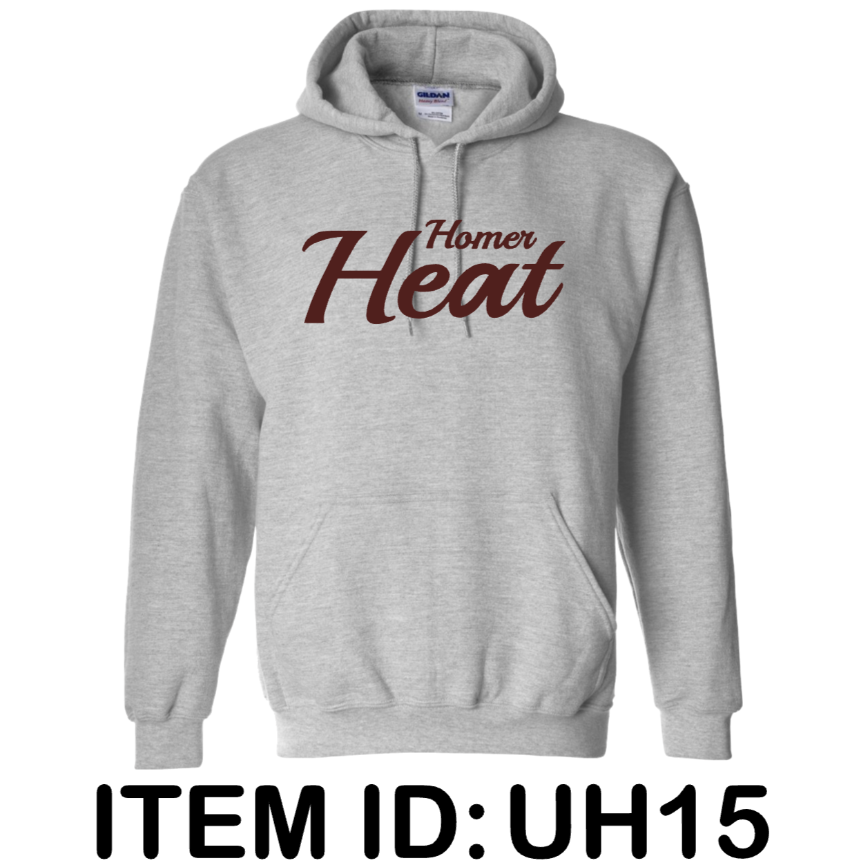 $39 Gildan - Unisex Heavy Blend™ Hooded Sweatshirt - 18500 Color Shown:  Sport Grey 
  Spec Sheet  📏