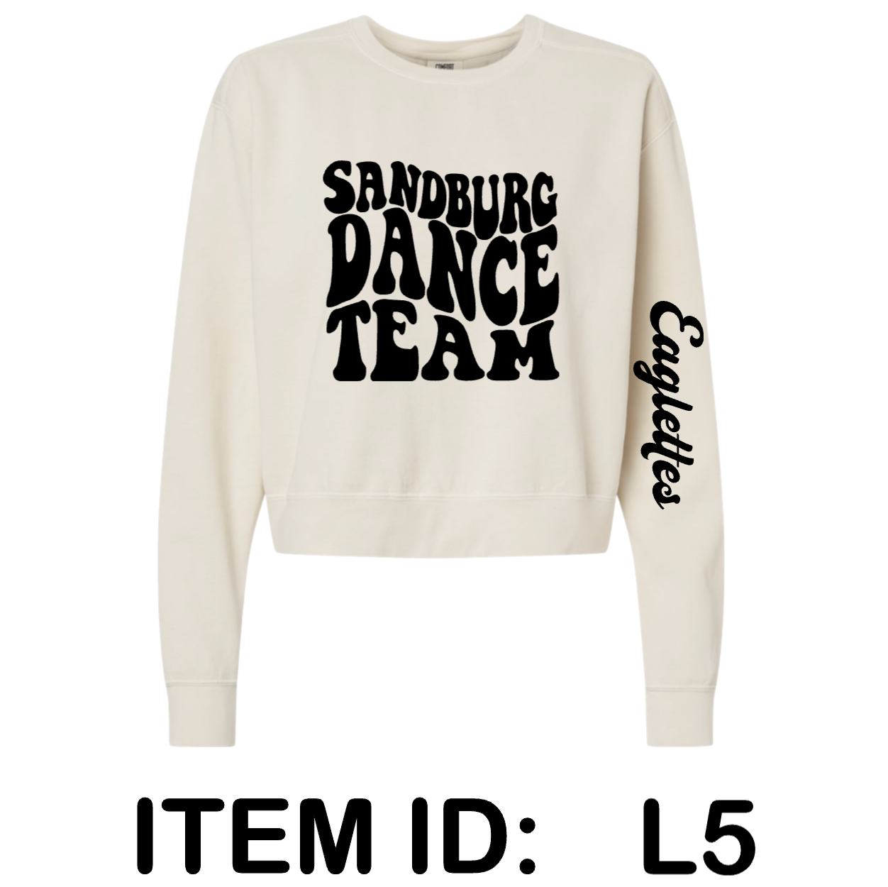 $45 Comfort Colors - Women's Garment-Dyed Mid-Length Crewneck Sweatshirt - 1566L Color Shown:  Ivory 
  Spec Sheet  📏