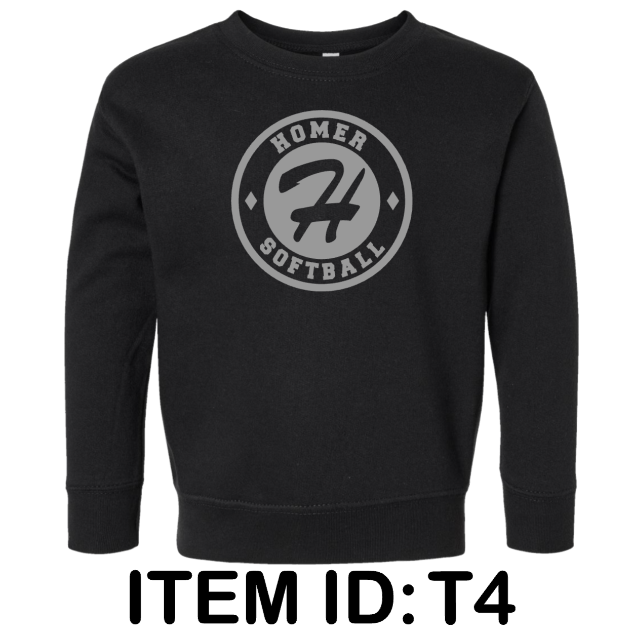 $19 Rabbit Skins - Toddler Fleece Crewneck Sweatshirt - 3317 Color Shown:  Black 
  Spec Sheet  📏