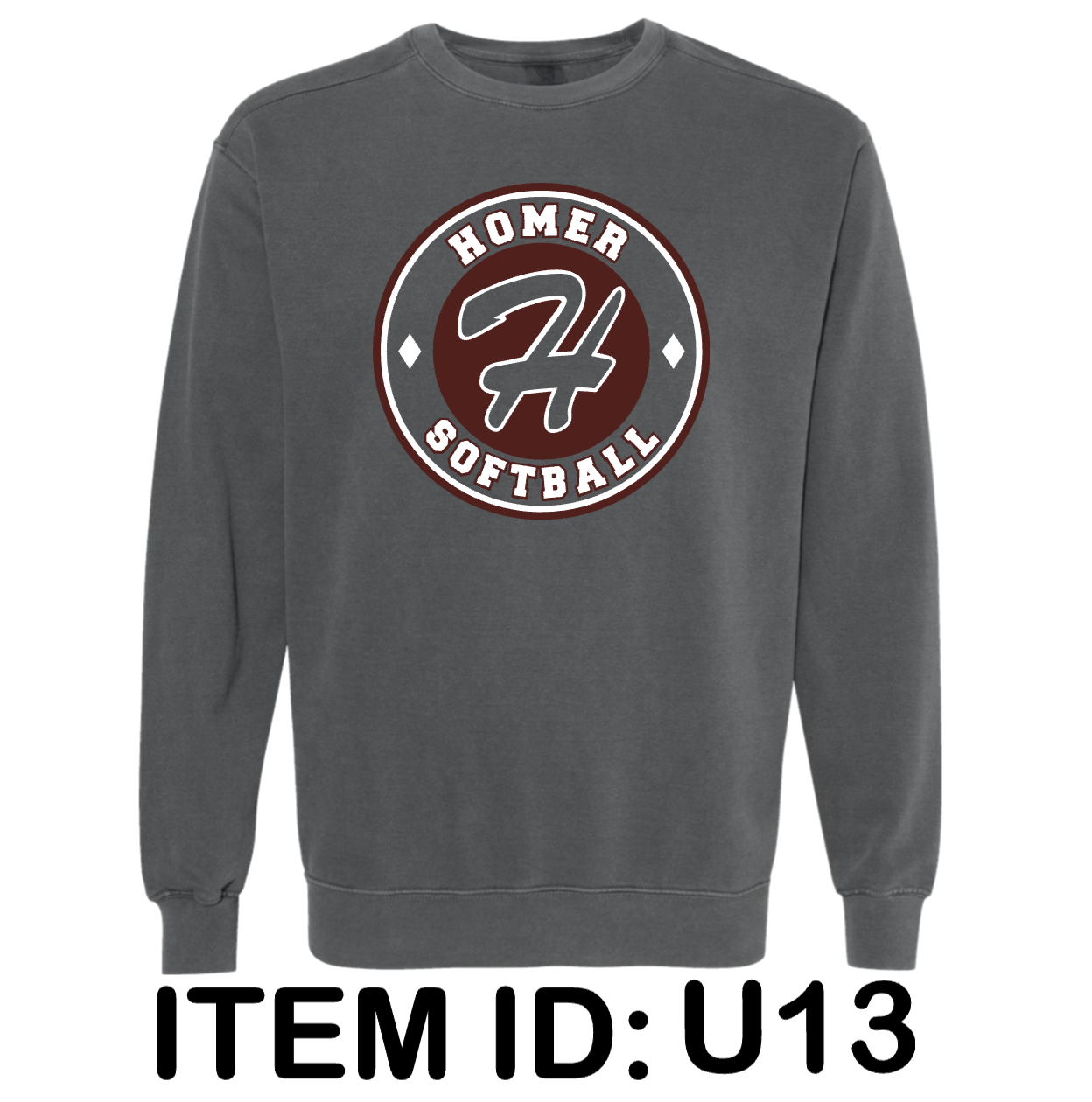 $46 Comfort Colors - Unisex Garment-Dyed Crewneck Sweatshirt - 1566 Color Shown:  Pepper 
  Spec Sheet  📏=