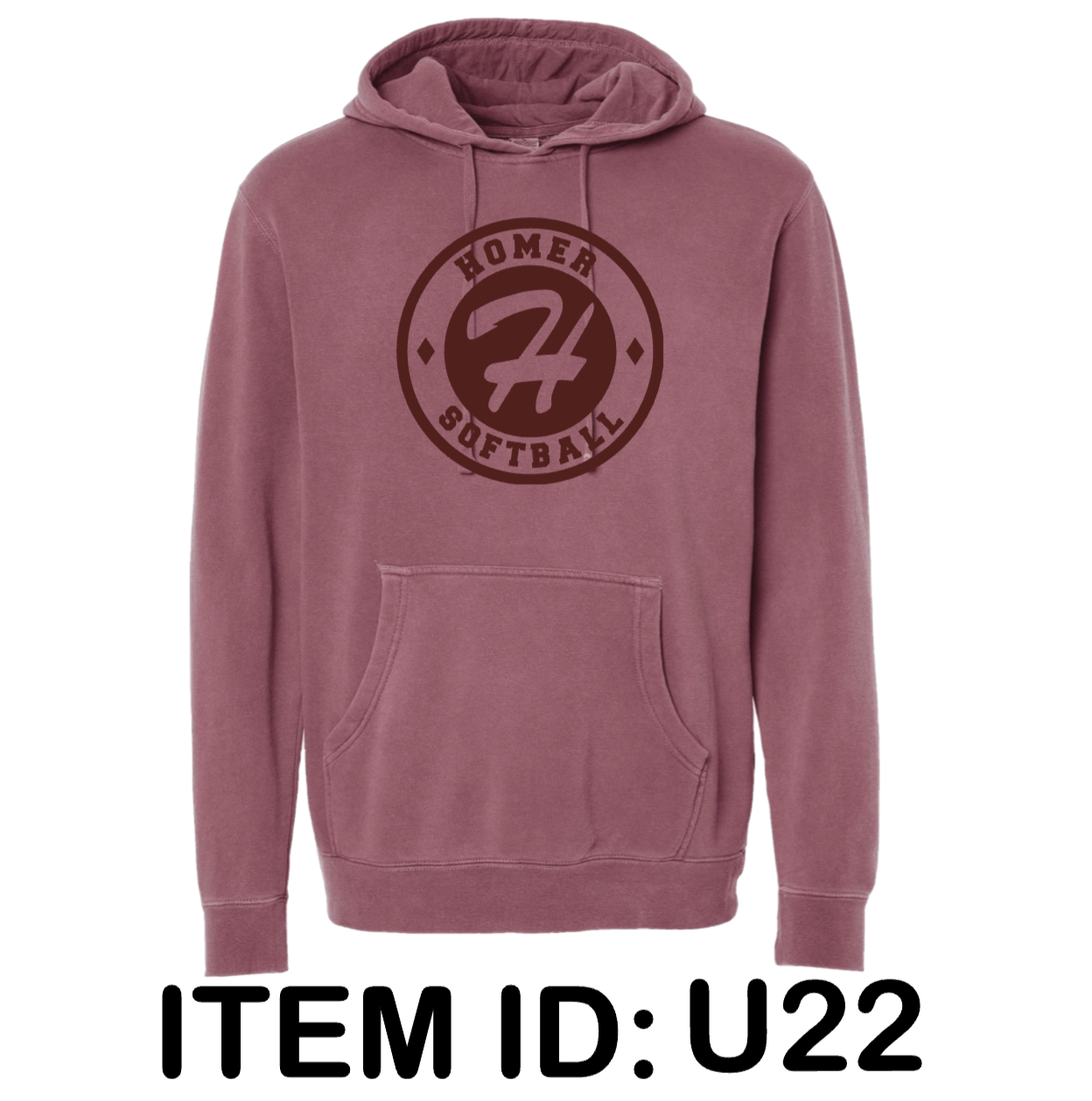 $46 Independent Trading Co. - Unisex Midweight Pigment-Dyed Hooded Sweatshirt - PRM4500 Color Shown: Pigment Maroon 
  Spec Sheet  📏