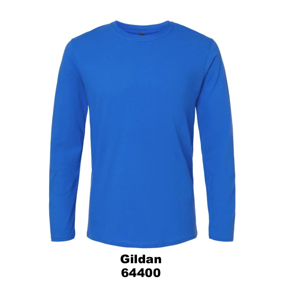 $24 Unisex Softstyle® Long Sleeve T-Shirt Color Shown: Royal 
  Spec Sheet  📏