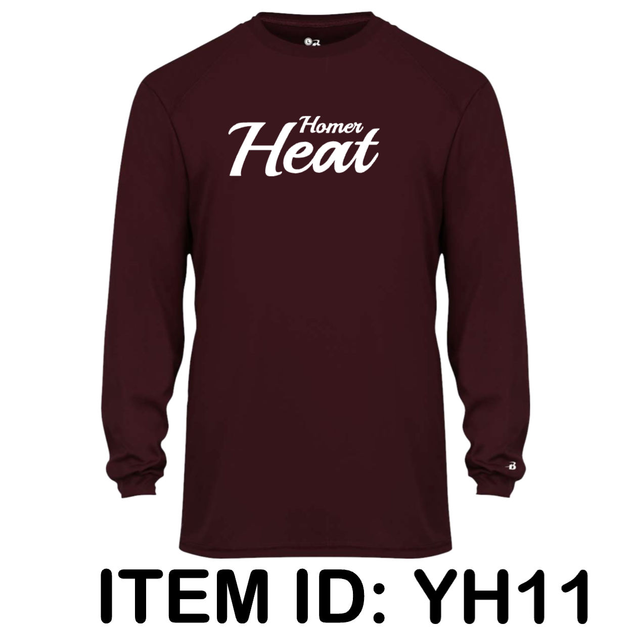 $28 Badger - Youth B-Core Performance Long Sleeve T-Shirt - 2104 Color Shown:  Maroon 
  Spec Sheet  📏
