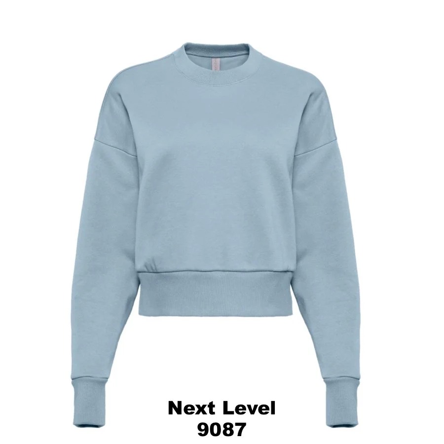 $40 Women's Heavyweight Crewneck Sweatshirt Color Shown:  Stonewash Denim 
  Spec Sheet  📏