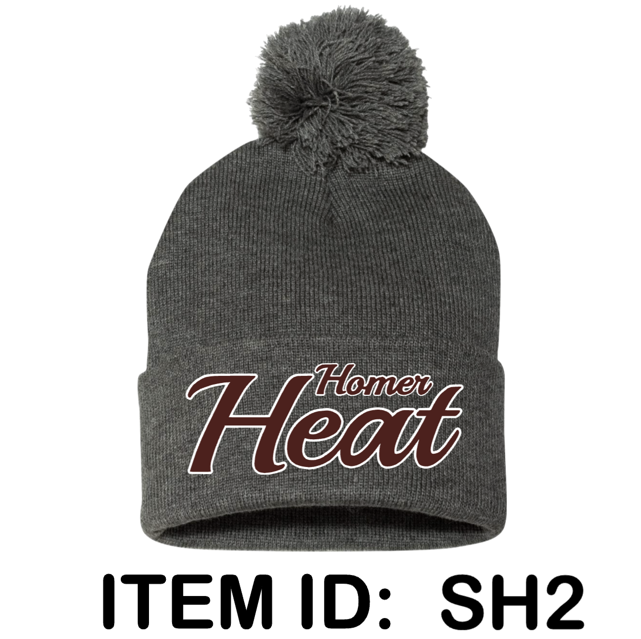 $20 Sportsman - 12" Pom-Pom Cuffed Beanie - SP15 Color Shown:  Dark Heather Grey 
  Spec Sheet  📏