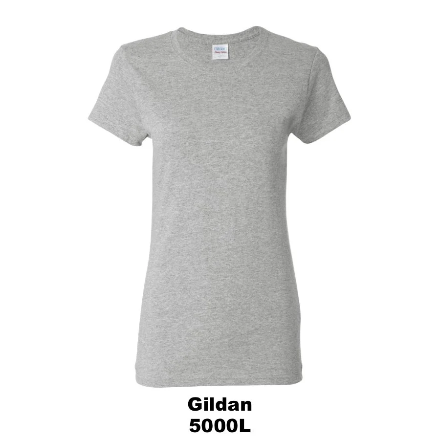 $18 Women's Heavy Cotton™ T-Shirt Color Shown:  Sport Grey 
  Spec Sheet  📏