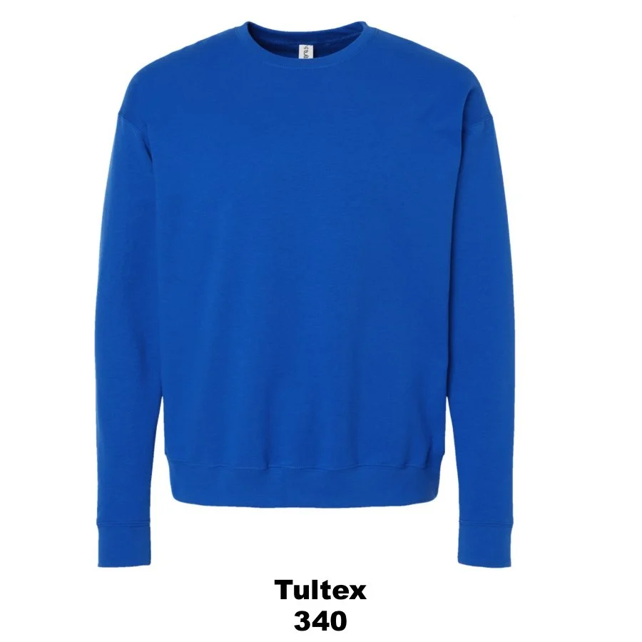 $32 Unisex Fleece Crewneck Sweatshirt Color Shown: Royal 
  Spec Sheet  📏