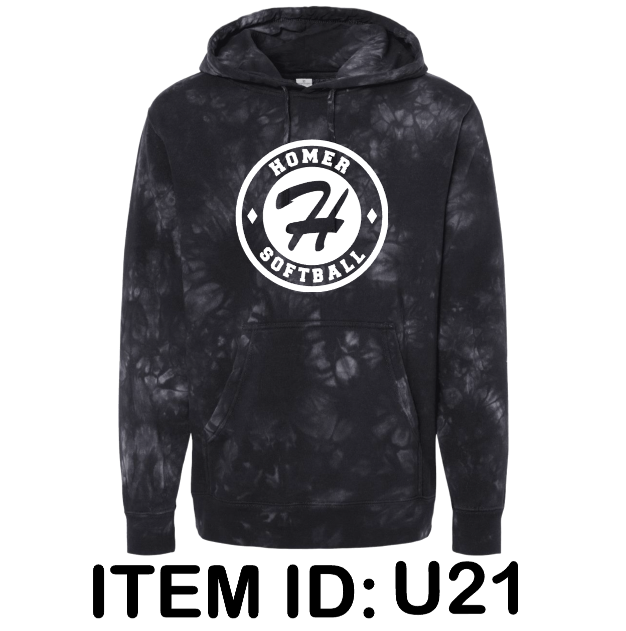 $48 Independent Trading Co. - Unisex Midweight Tie-Dyed Hooded Sweatshirt - PRM4500TD Color Shown:  Tie Dye Black 
  Spec Sheet  📏