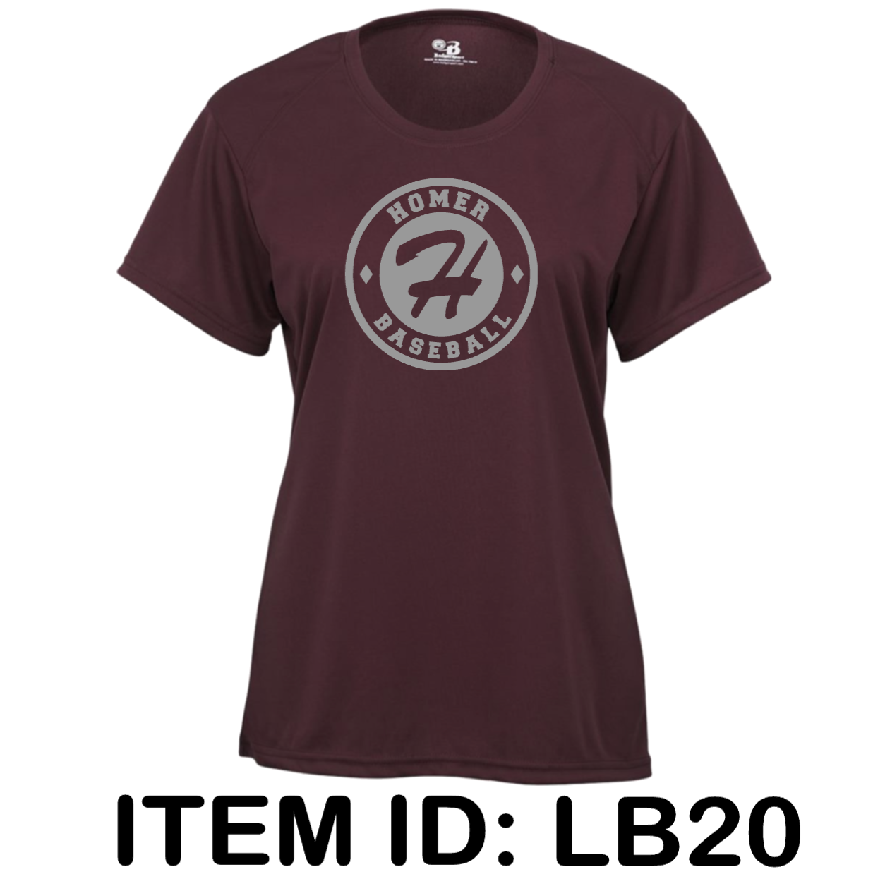 $28 Badger - Women’s B-Core Performance T-Shirt - 4160 Color Shown:  Maroon 
  Spec Sheet  📏