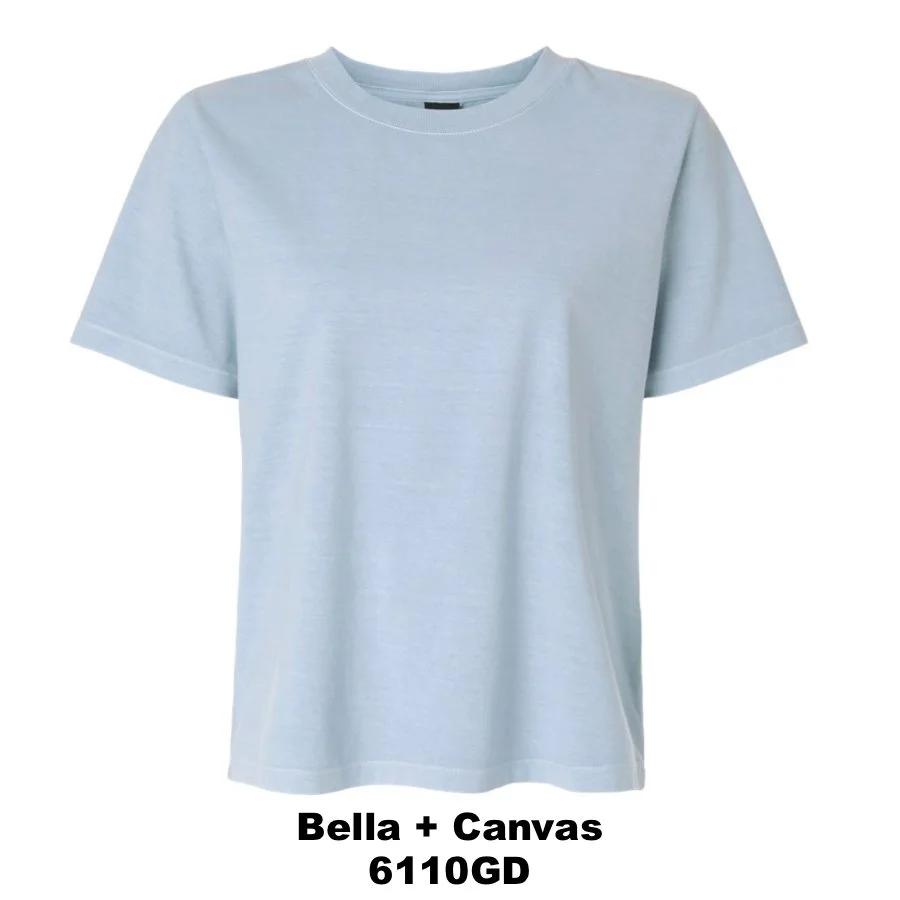 $23 Women's Garment-Dyed Tee  Color Shown:  Light Washed Denim 
  Spec Sheet  📏