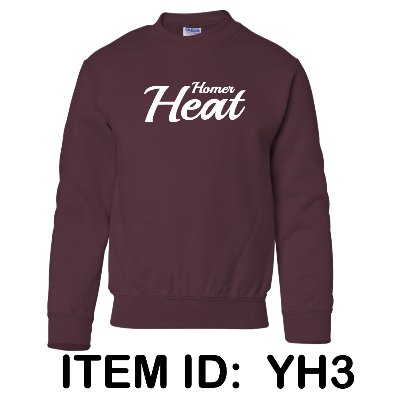 $36 Gildan - Youth Heavy Blend™ Crewneck Sweatshirt - 18000B Color Shown:  Maroon  
  Spec Sheet  📏