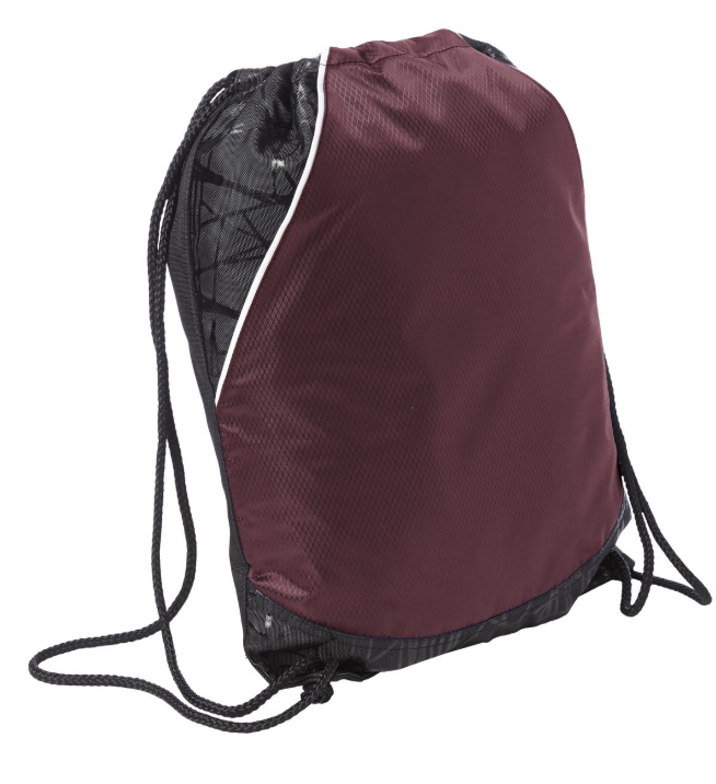 $30 Sport-Tek Rival Cinch Pack - BST600 Color Shown:  Hunter Front exterior pocket with double side entry - perfect for phone storage. Main compartment interior pocket with hook and loop closure. Drawcord closure. Bottom grommets for durability. 17.5