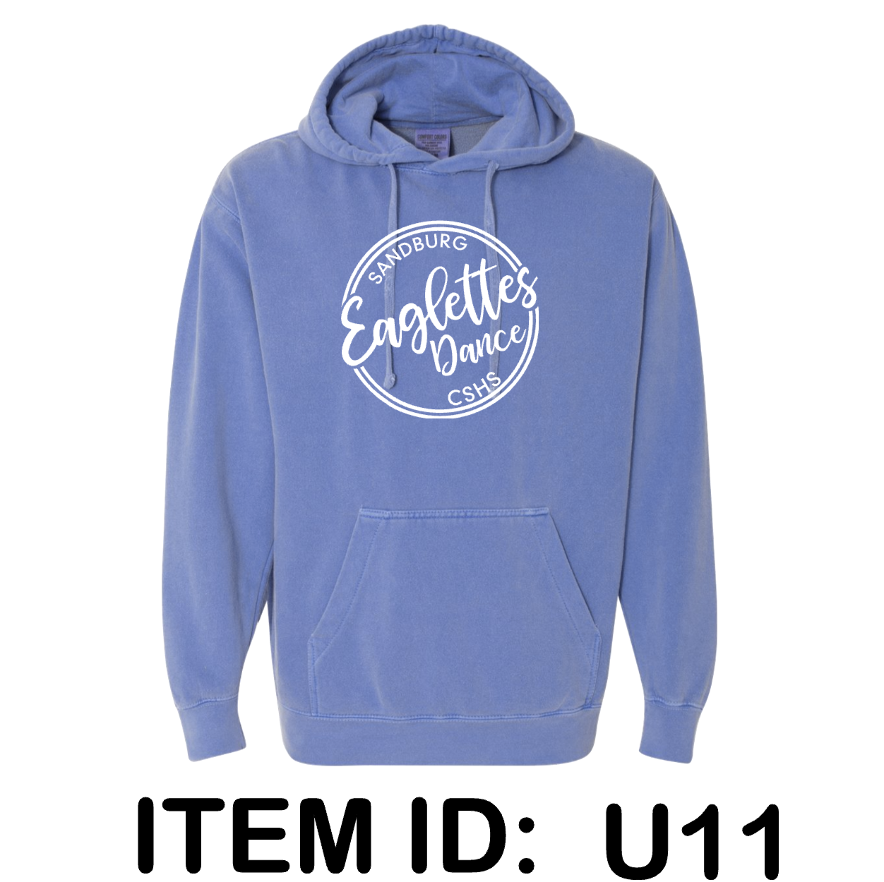 $48 Comfort Colors  - Unisex Garment-Dyed Hooded Sweatshirt - 1567 Color Shown:  Flo Blue 
  Spec Sheet  📏