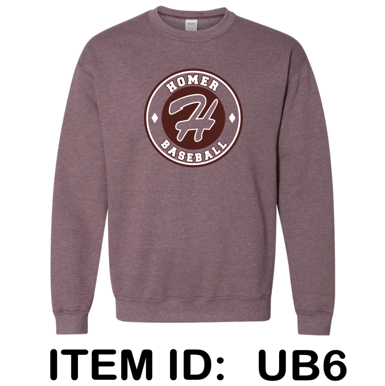 $37 Gildan - Unisex Heavy Blend™ Crewneck Sweatshirt - 18000 Color Shown:  Heather Dark Maroon 
  Spec Sheet  📏