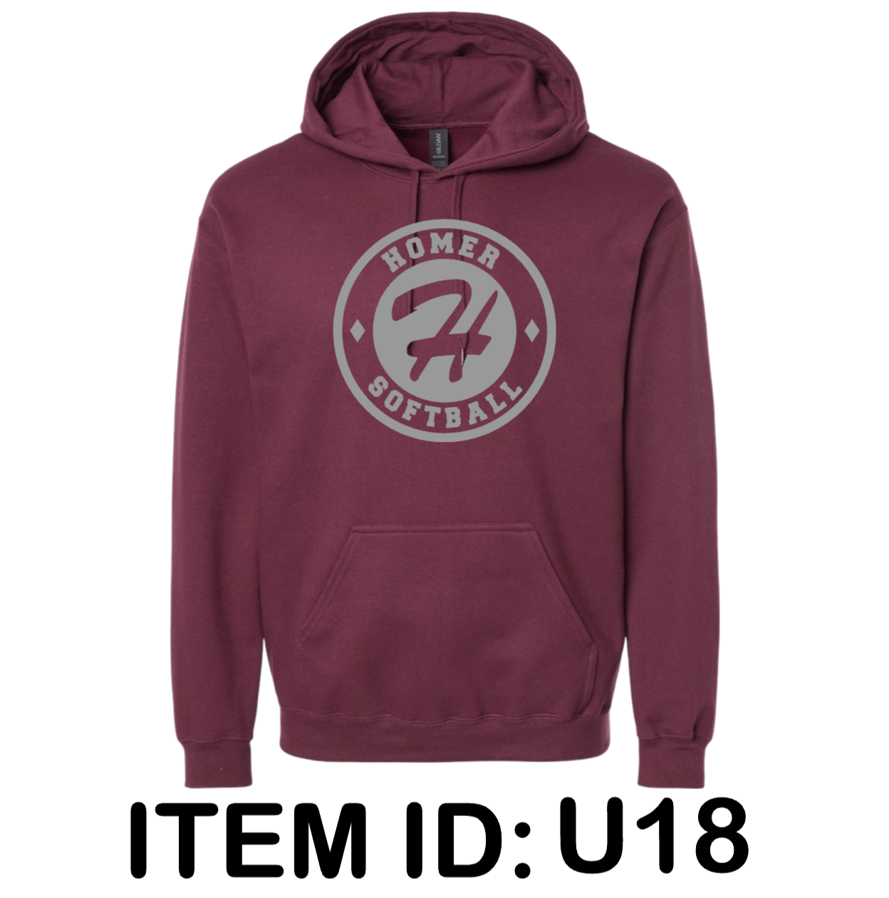 $43 Gildan - Unisex Softstyle® Midweight Hooded Sweatshirt - SF500 Color Shown: Maroon 
  Spec Sheet  📏