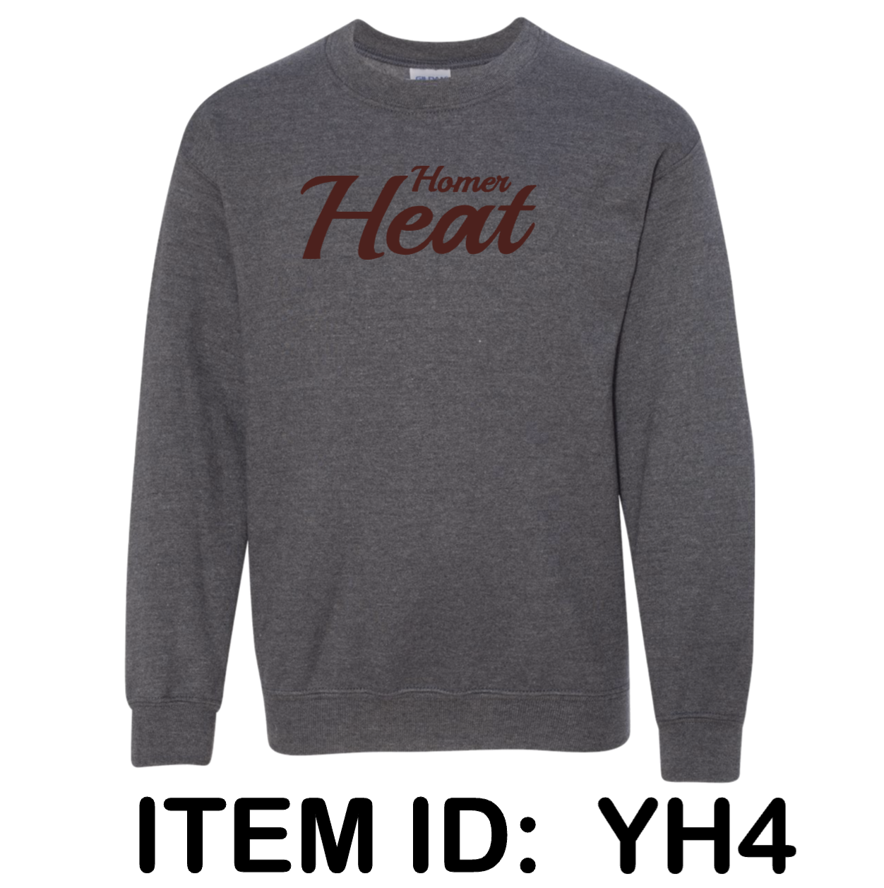 $36 Gildan - Youth Heavy Blend™ Crewneck Sweatshirt - 18000B Color Shown:  Dark Heather  
  Spec Sheet  📏