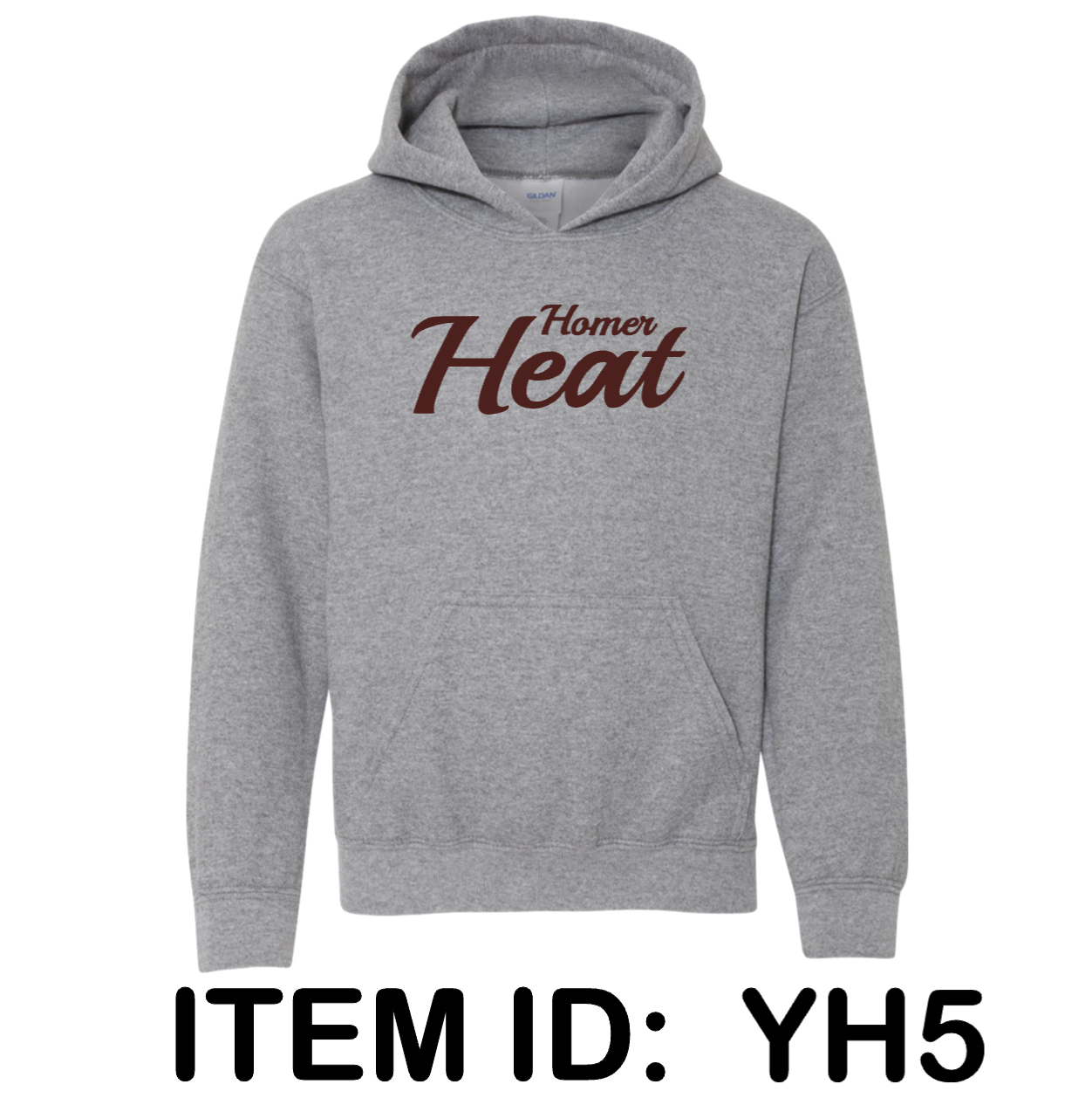 $38 Gildan - Youth Heavy Blend™ Hooded Sweatshirt - 18500B Color Shown:  Graphite Heather  
  Spec Sheet  📏