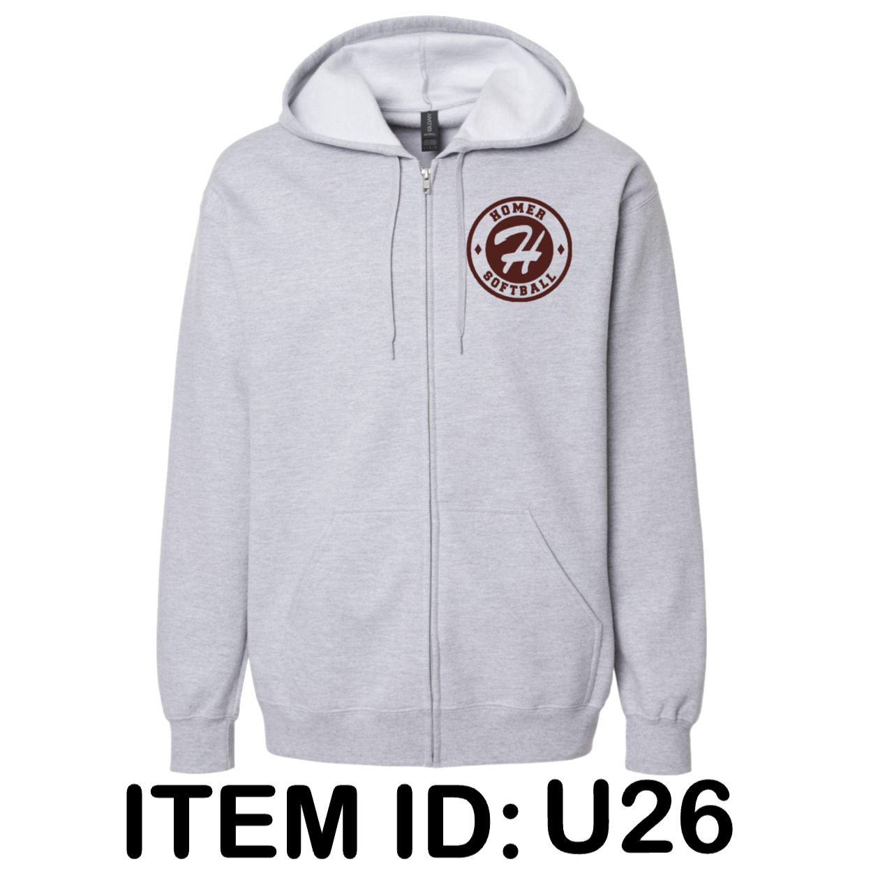 $46 Gildan Unisex Softstyle® Full-Zip Hooded Sweatshirt - SF600 Color Shown: Sport Grey 
  Spec Sheet  📏