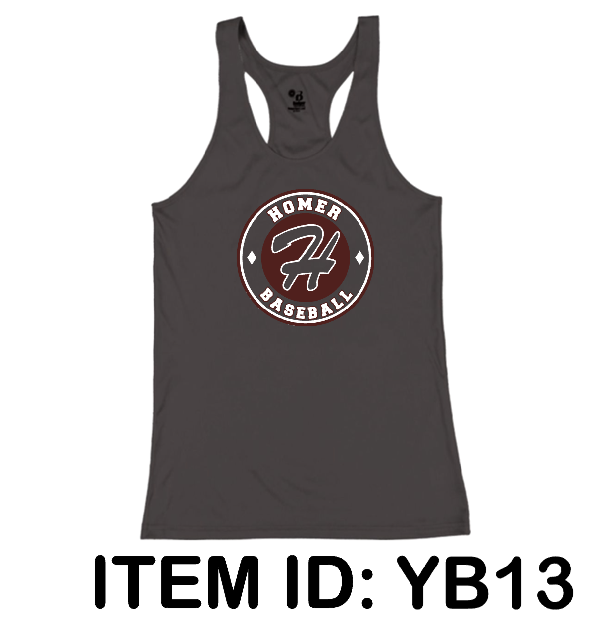 $23 Badger - Girls’ B-Core Performance Racerback Tank Top - 2166 Color Shown:  Graphite 
  Spec Sheet  📏