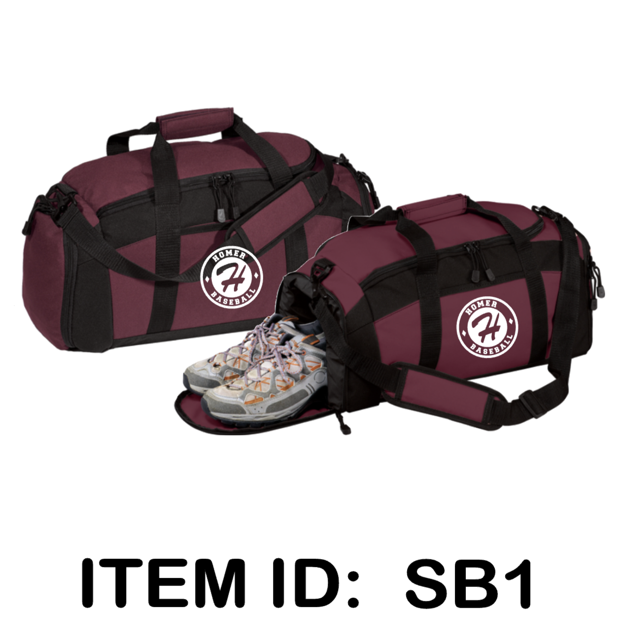 $45 Port Authority - Gym Duffle Bag - BG970 Color Shown:  Maroon 
  Spec Sheet  📏