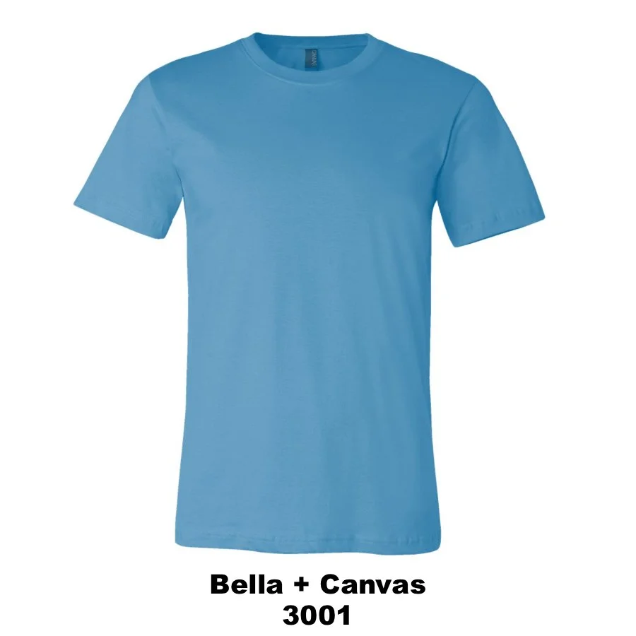 $20 Jersey Tee🌟 Color Shown:  Ocean Blue 
  Spec Sheet  📏