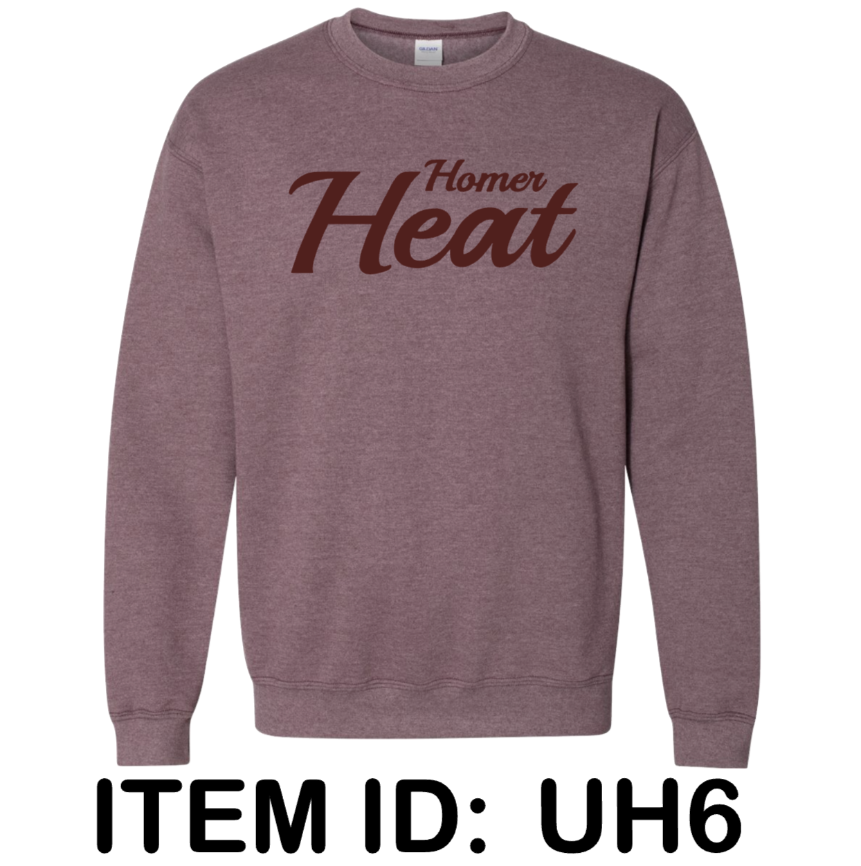 $37 Gildan - Unisex Heavy Blend™ Crewneck Sweatshirt - 18000 Color Shown:  Heather Dark Maroon 
  Spec Sheet  📏