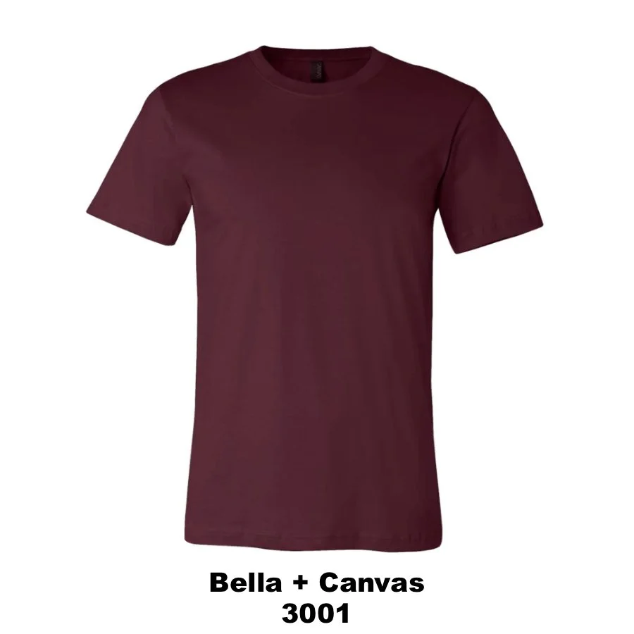 $20 Jersey Tee🌟 Color Shown:  Maroon 
  Spec Sheet  📏