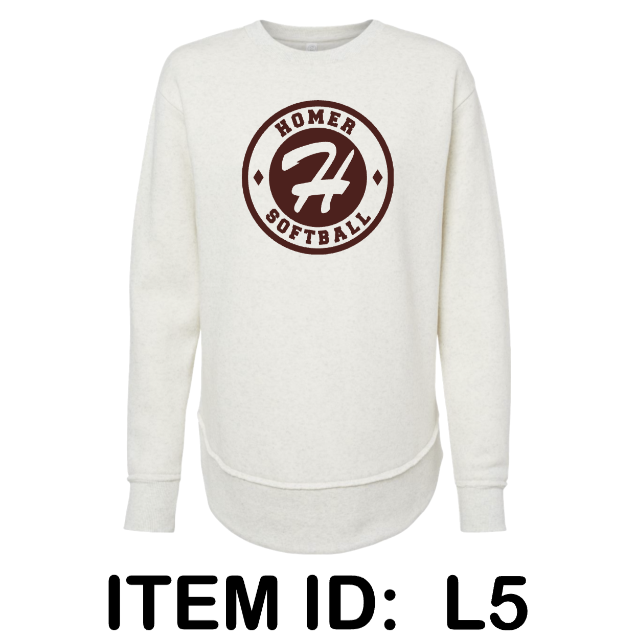 $45 LAT - Women's Weekend Fleece Crewneck Sweatshirt - 3525 Color Shown:  Heather Natural 
  Spec Sheet  📏