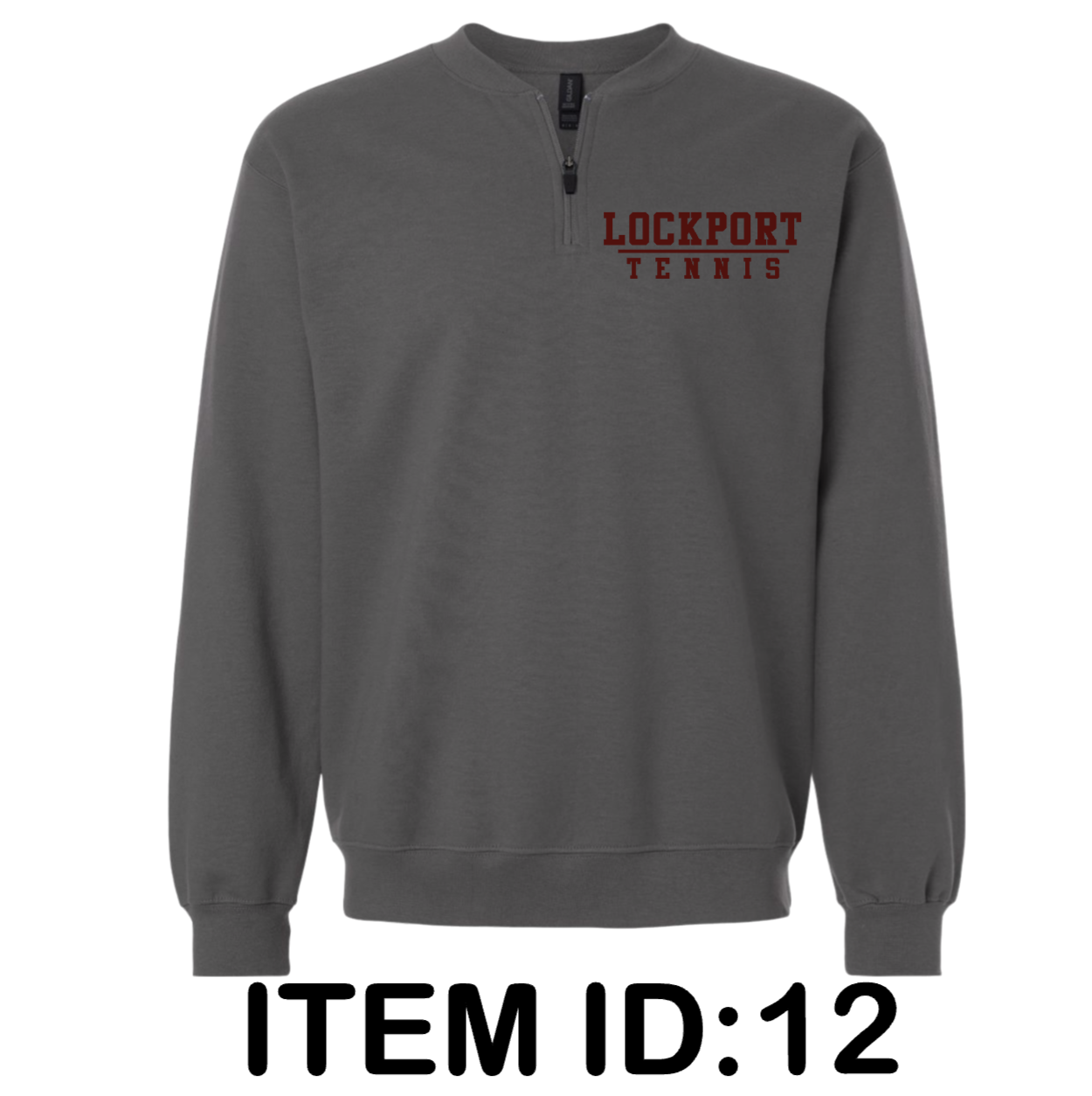 $40 Gildan Unisex Softstyle® Midweight 1/4 Zip Sweatshirt - SF008 Color Shown: Charcoal 
  Spec Sheet  📏