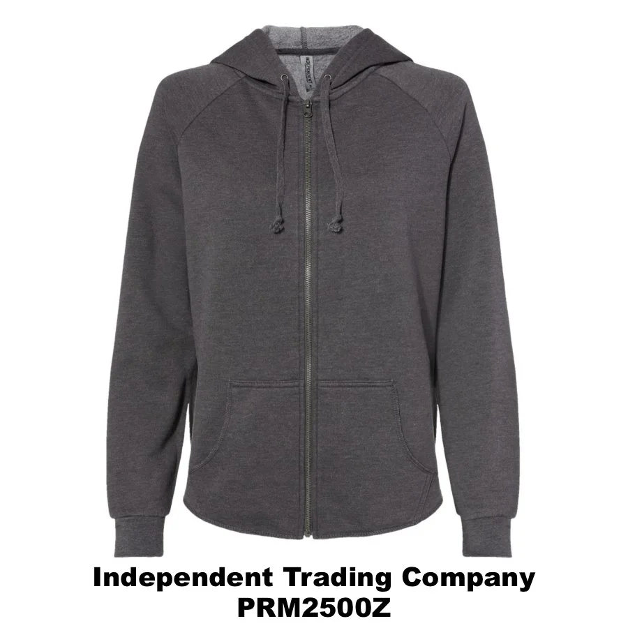 $46 Women's California Wave Wash Full-Zip Hooded Sweatshirt🌟 Color Shown:  Shadow 
  Spec Sheet  📏