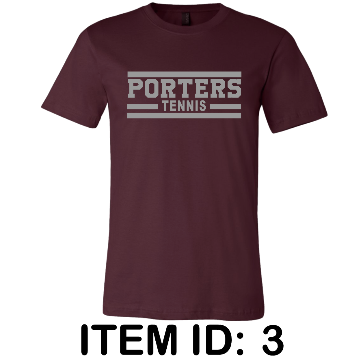 $20 Bella + Canvas Jersey Tee - 3001 Color Shown:  Maroon 
  Spec Sheet  📏