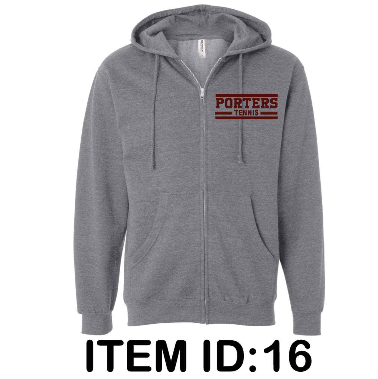 $42 Independent Trading Co. Unisex Midweight Full-Zip Hooded Sweatshirt - SS4500Z Color Shown: Gunmetal Heather 
  Spec Sheet  📏