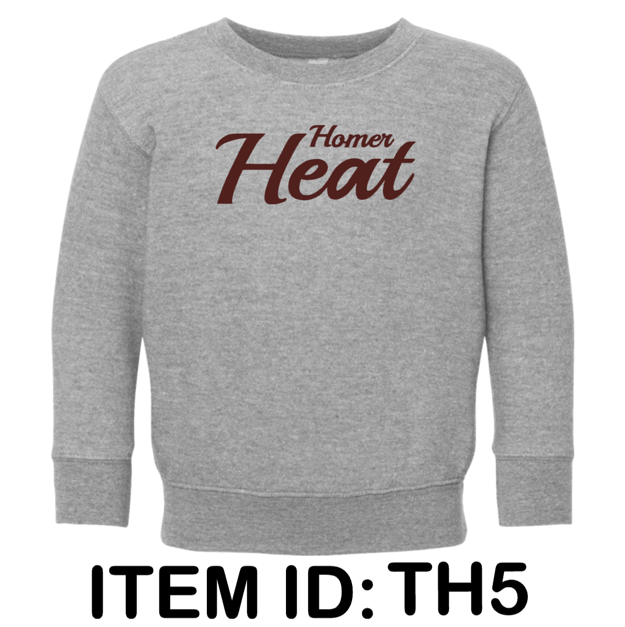 $19 Rabbit Skins - Toddler Fleece Crewneck Sweatshirt - 3317 Color Shown:  Heather Grey 
  Spec Sheet  📏