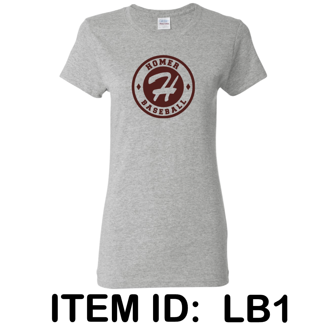 $18 Gildan - Women's Heavy Cotton™ T-Shirt - 5000L Color Shown:  Sport Grey 
  Spec Sheet  📏