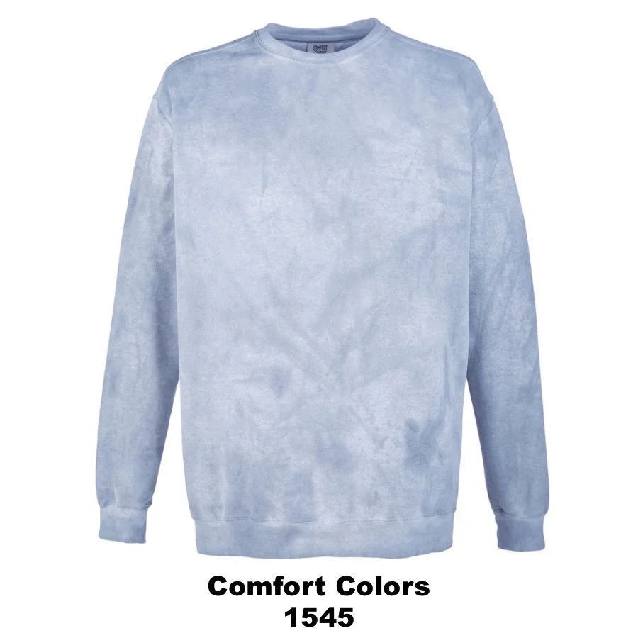 $46 Unisex Colorblast™ Crewneck Sweatshirt Color Shown:  Ocean 
  Spec Sheet  📏