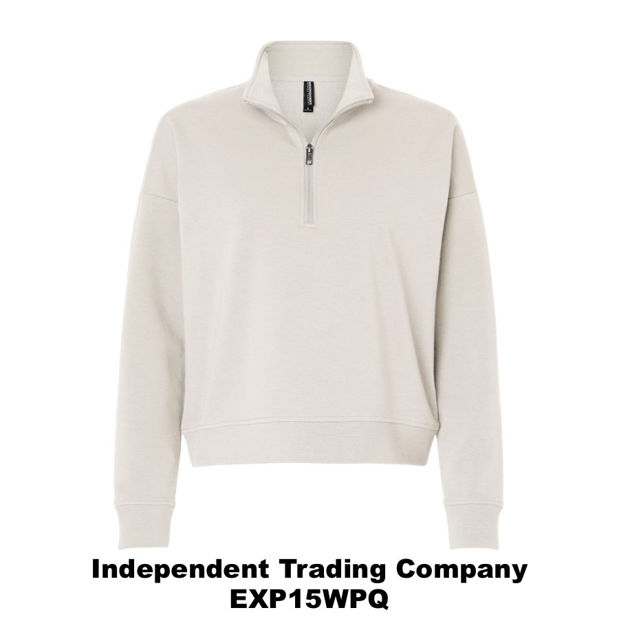 $36 Women's Perform Quarter-Zip Pullover Color Shown:  Smoke 
  Spec Sheet  📏