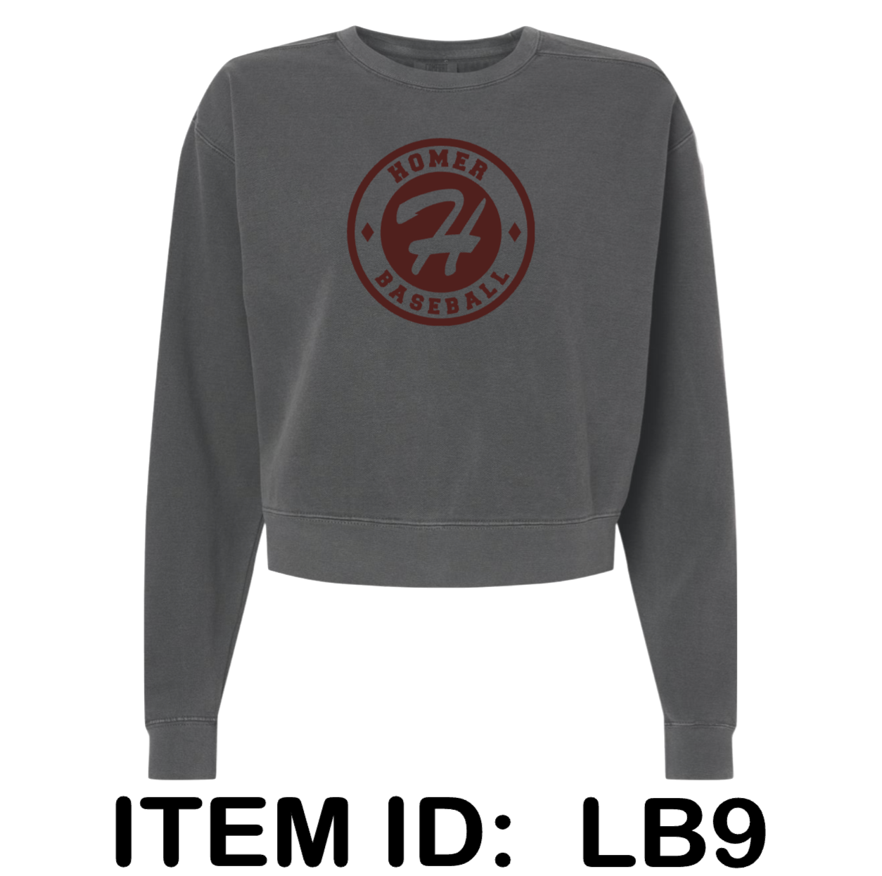 $45 Comfort Colors - Women's Garment-Dyed Mid-Length Crewneck Sweatshirt - 1566L Color Shown:  Pepper 
  Spec Sheet  📏