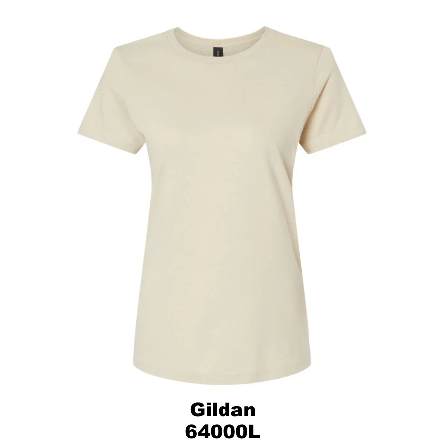 $20 Women's Softstyle® T-Shirt Color Shown:  Sand 
  Spec Sheet  📏