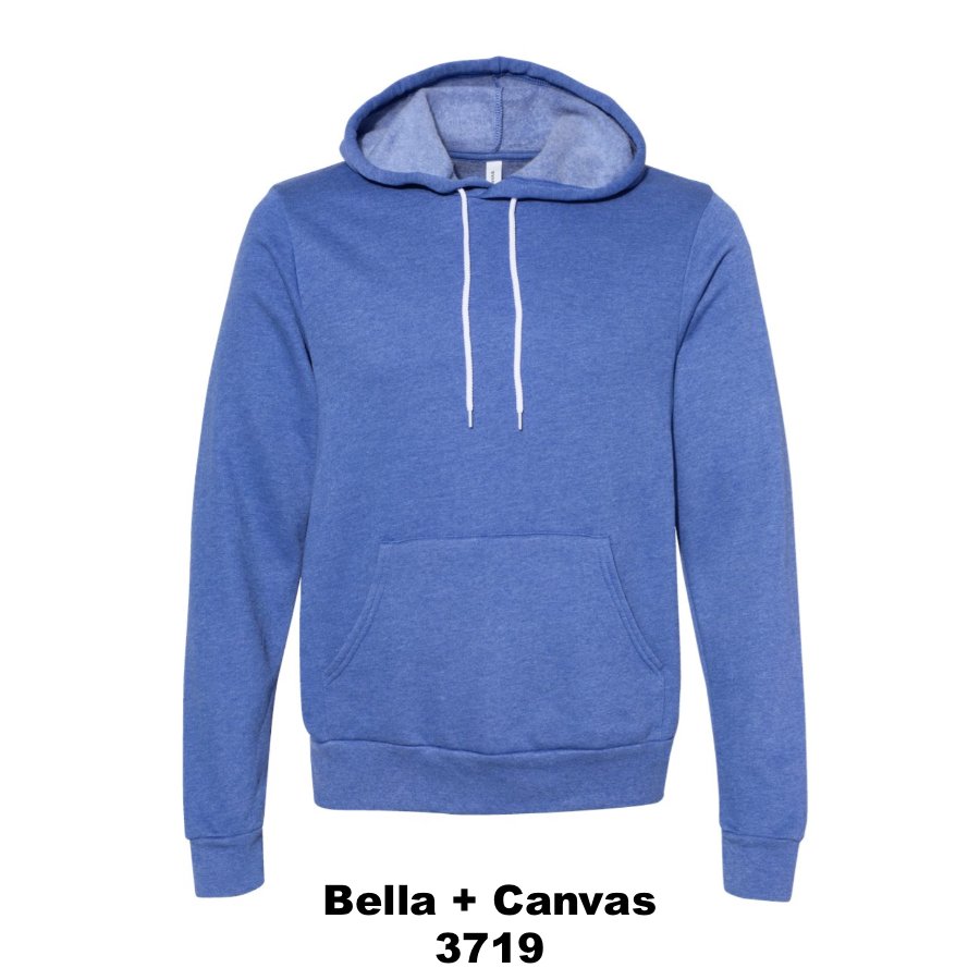 $40 Unisex Sponge Fleece Hoodie Sweatshirt Color Shown:  Heather Columbia Blue 
  Spec Sheet  📏