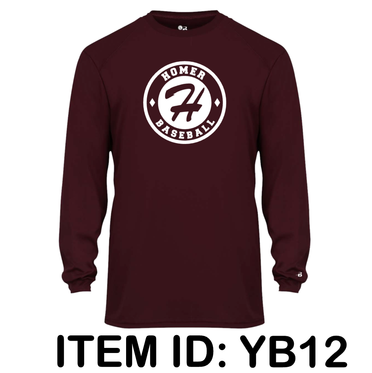 $28 Badger - Youth B-Core Performance Long Sleeve T-Shirt - 2104 Color Shown:  Maroon 
  Spec Sheet  📏