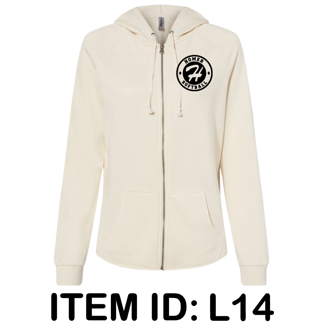 $48 Independent Trading Co. - Women's California Wave Wash Full-Zip Hooded Sweatshirt - PRM2500Z Color Shown:  Bone 
  Spec Sheet  📏