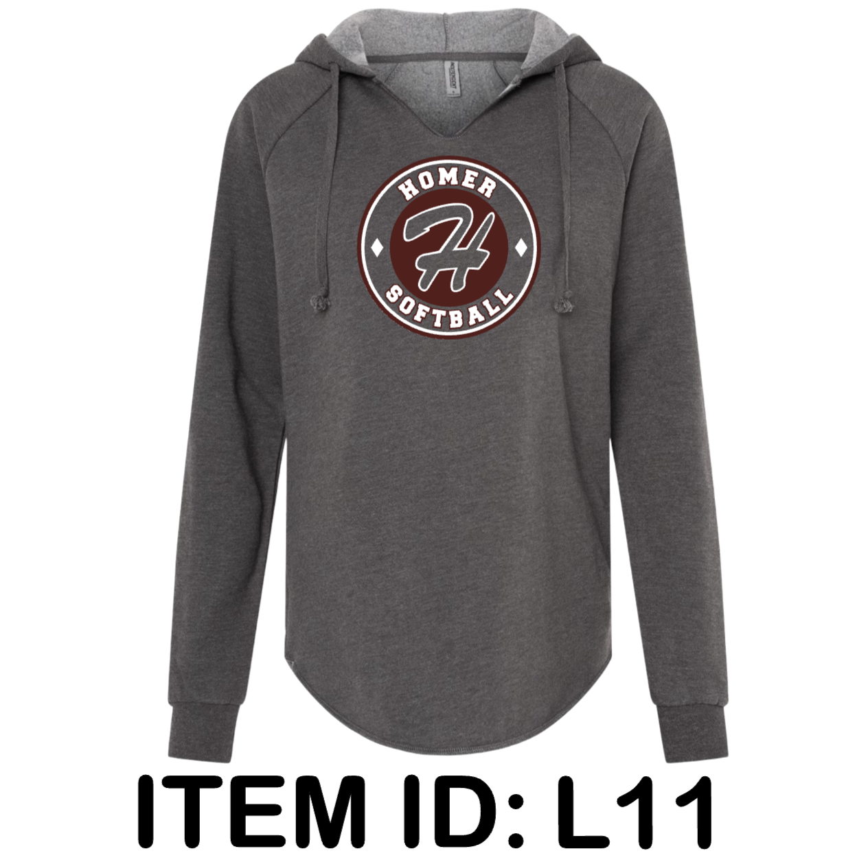 $46  Independent Trading Co. - Women’s Lightweight California Wave Wash Hooded Sweatshirt - PRM2500 Color Shown:  Shadow 
  Spec Sheet  📏