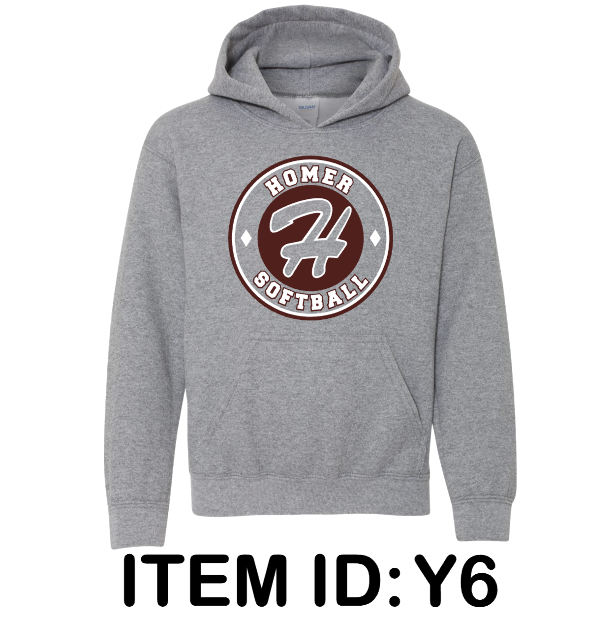 $38 Gildan - Youth Heavy Blend™ Hooded Sweatshirt - 18500B Color Shown:  Graphite Heather  
  Spec Sheet  📏